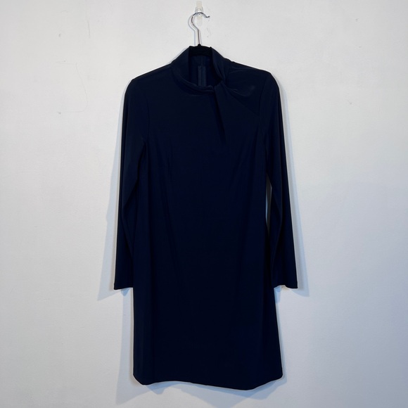 Tommy Hilfiger Navy Blue Neck Twist Tunic Dress with TH zipper hanging tag sz12 - Picture 6 of 9